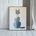 ANI cat blue white artwork 072