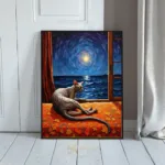 ANI cat looking out the window during full moon 085