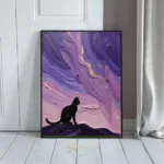 ANI cat painting under purple sky 092