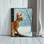 ANI cat sitting by window in snow 101