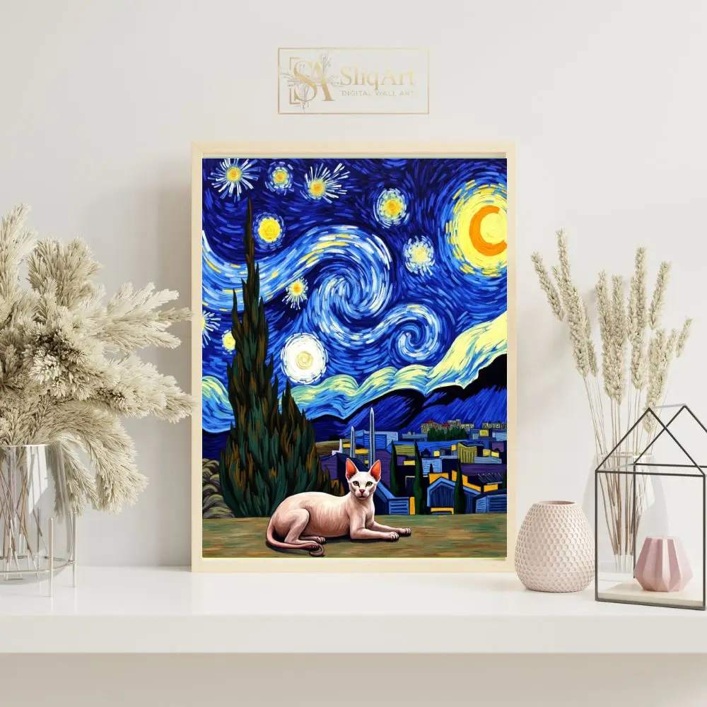 ANI-cat-sitting-under-starry-night-painting-104-07 ANI cat sitting under starry night painting 104