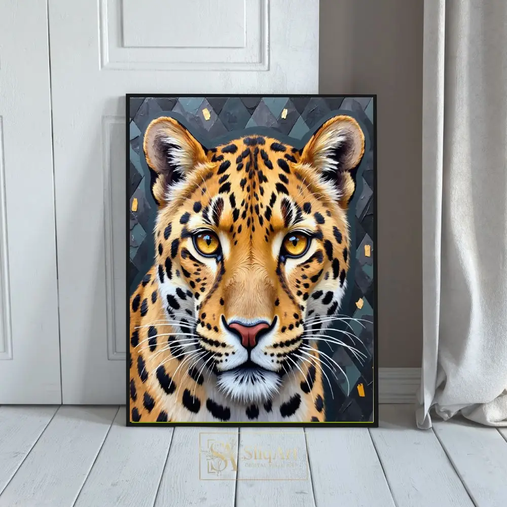 Majestic Leopard Portrait - Modern Wildlife Wall Art Canvas