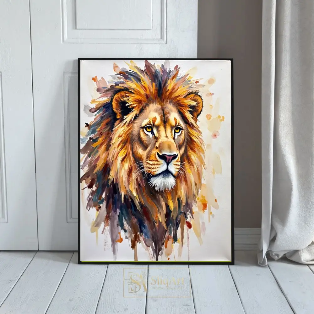Majestic Lion Portrait Canvas Art - Vibrant King of the Jungle Wall Decor