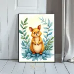 ANI cute koala with blue leaf background 130