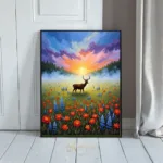 ANI deer and flowers in field 133