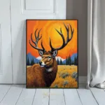 ANI deer in field mountains art 147