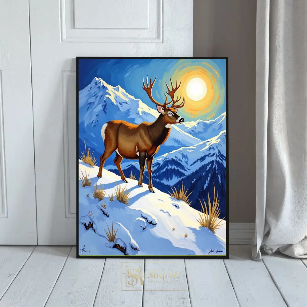 Majestic Mountain Buck Wildlife Canvas Art Print