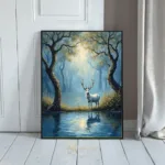 ANI deer looking over pond 166