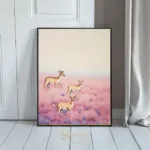 ANI deers in pink field 175