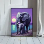 ANI elephant family at sunset 196