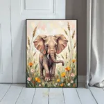 ANI elephant in flowery meadow 198