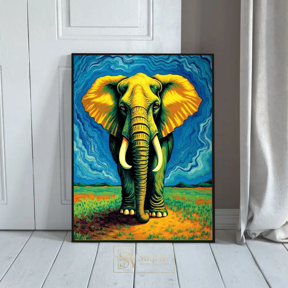 Vibrant Elephant Pop Art Canvas - Bold Expressionist Wildlife Wall Decor