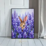 ANI fluffy bunny peeking through lavender field 212
