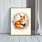 ANI fox floral birthday card 218