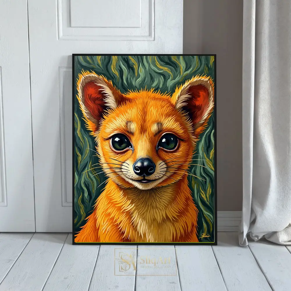 Whimsical Orange Fox Portrait - Vibrant Wildlife Wall Art