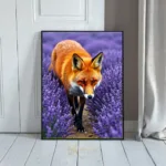 ANI fox running through lavender field 226