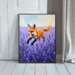 ANI fox runs through lavender field 227