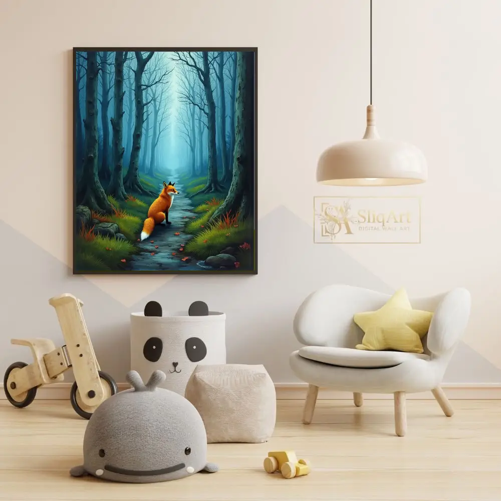 ANI-fox-walking-down-path-in-woods-228-05 ANI fox walking down path in woods 228