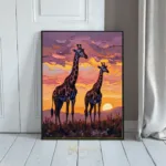 ANI giraffe silhouette sunset 240