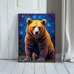 ANI grizzly bear with starlit sky 258