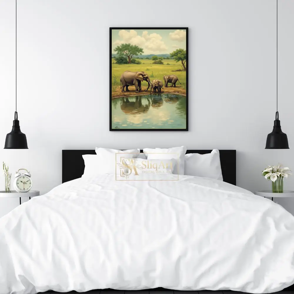 ANI-herd-of-elephants-by-pond-259-02 ANI herd of elephants by pond 259