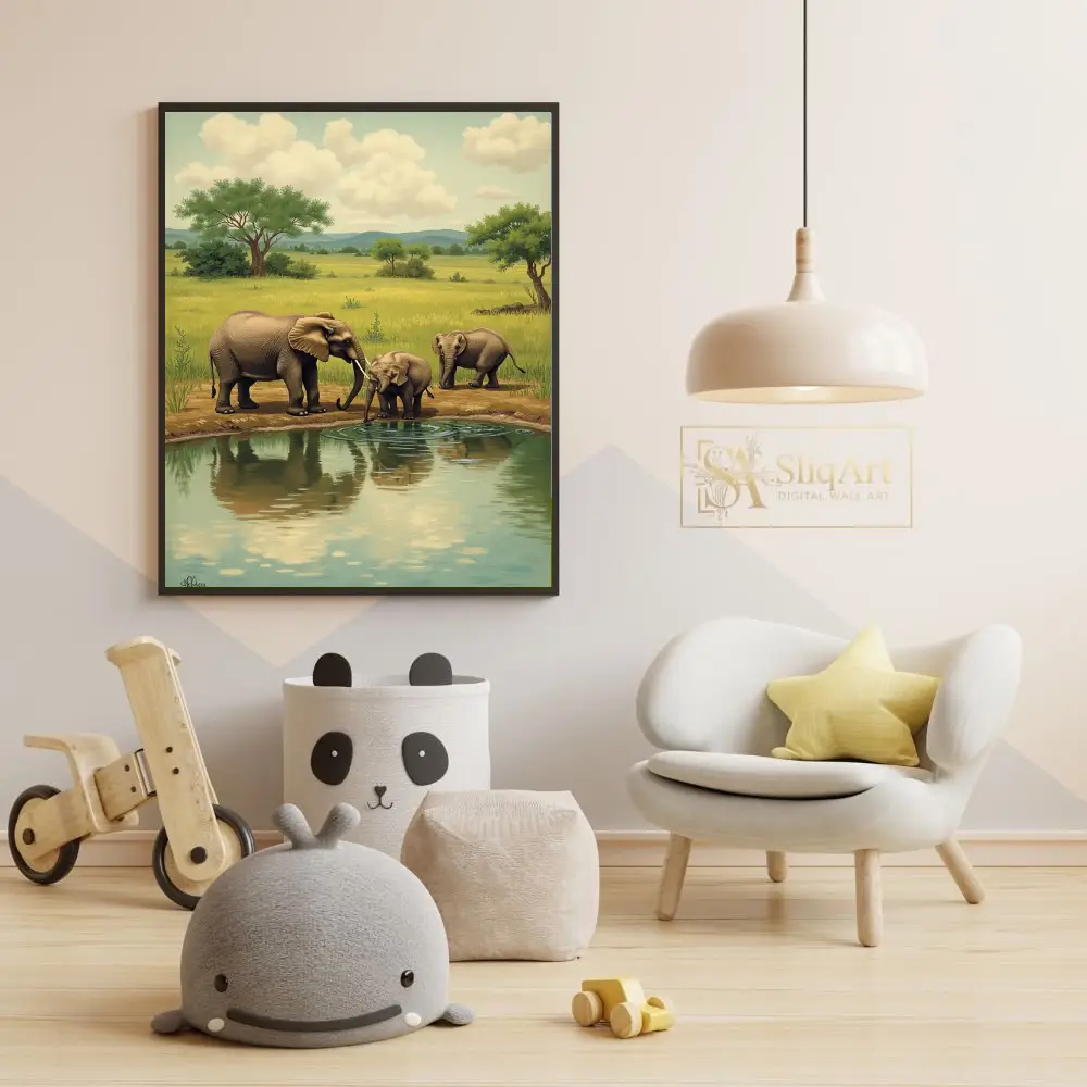ANI-herd-of-elephants-by-pond-259-05 ANI herd of elephants by pond 259