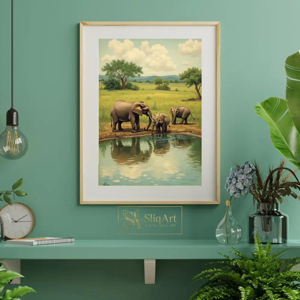 ANI-herd-of-elephants-by-pond-259-06 ANI herd of elephants by pond 259