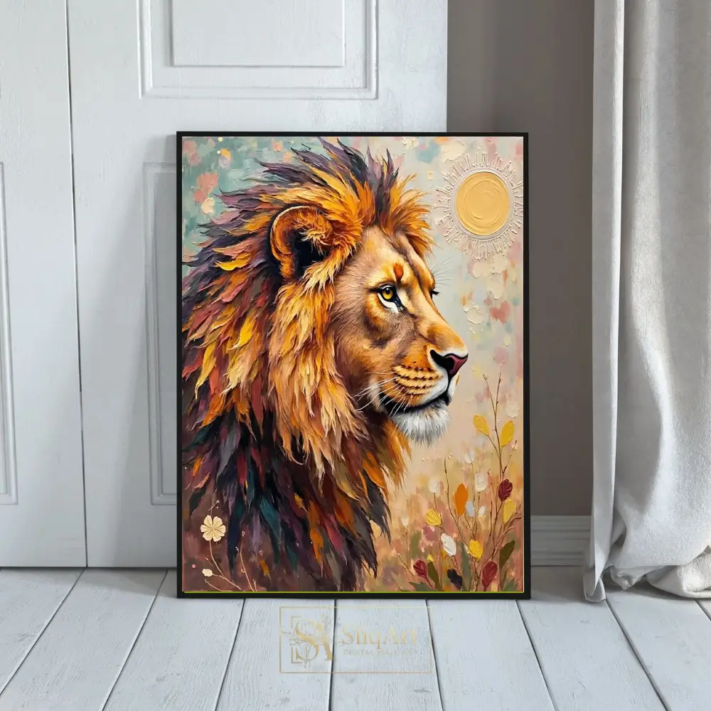 Majestic Impasto Lion Wall Art - Vibrant Wild King Canvas Print
