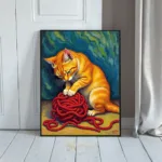 ANI orange cat with red string 333