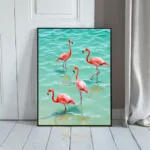 ANI pink flamingos in water 346