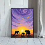 ANI purple sunset with elephants 352