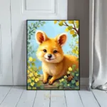 ANI red fox sitting on log 357