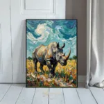 ANI rhinoceros in field painting 363