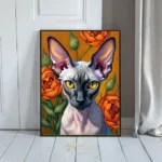 ANI sassy siamese cat with flowers background 370