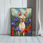 ANI siamese cat among flowers 373
