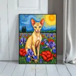 ANI siamese cat in a field of flowers 1 378