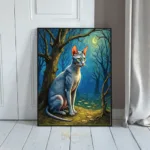 ANI siamese cat sitting under tree in nighttime setting 392