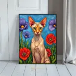 ANI siamese cat with flowers 397
