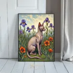 ANI siamese cat with purple flowers 399
