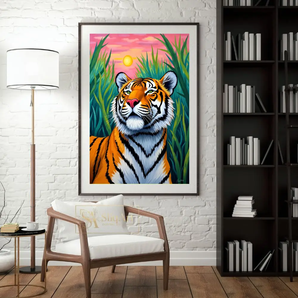 ANI-tiger-sunset-art-print-444-04 ANI tiger sunset art print 444