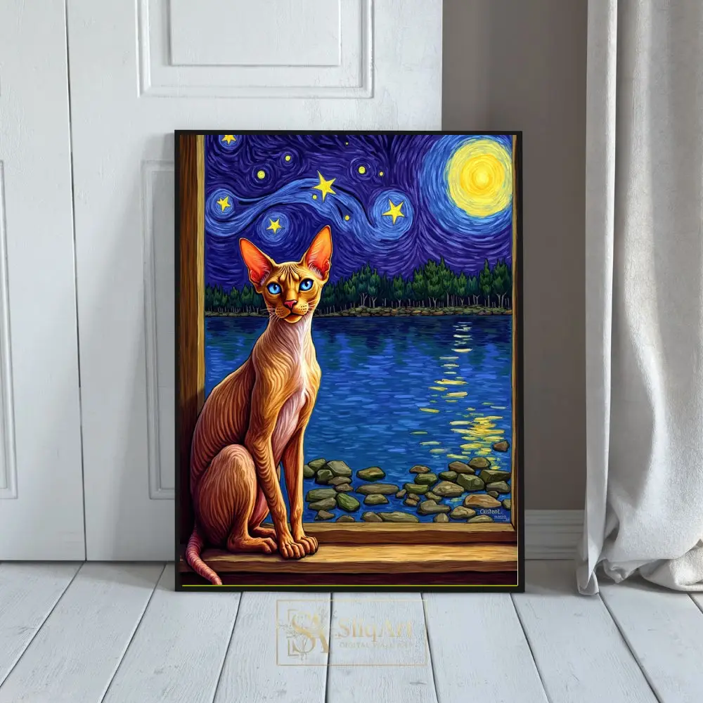 ANI-window-sitting-cat-under-night-sky-454-01 ANI window sitting cat under night sky 454