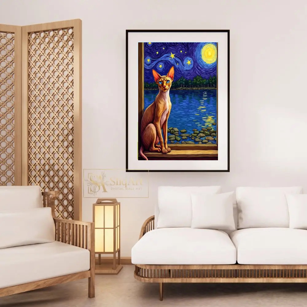 ANI-window-sitting-cat-under-night-sky-454-03 ANI window sitting cat under night sky 454