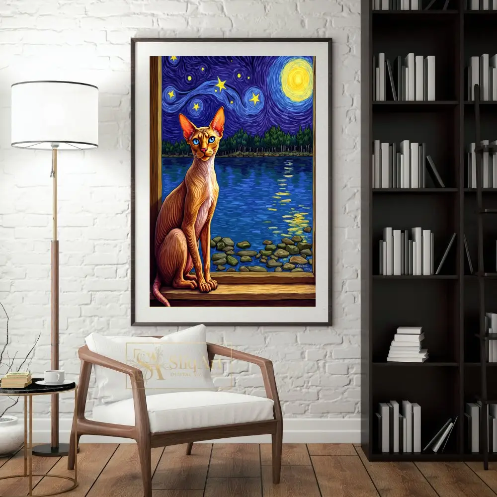 ANI-window-sitting-cat-under-night-sky-454-04 ANI window sitting cat under night sky 454