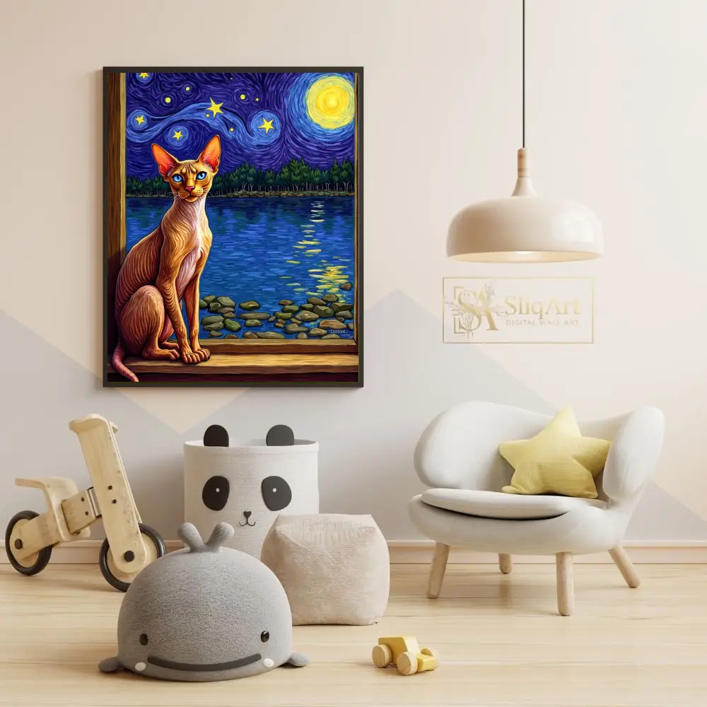 ANI-window-sitting-cat-under-night-sky-454-05 ANI window sitting cat under night sky 454