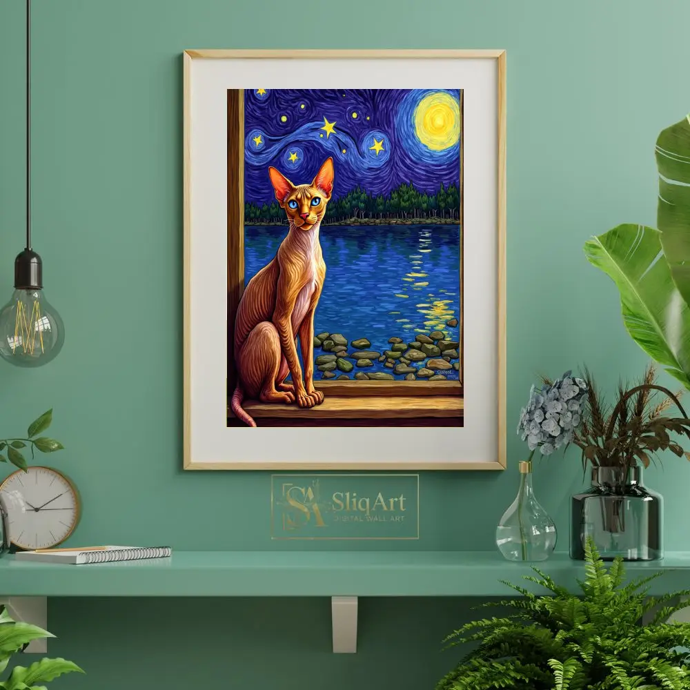 ANI-window-sitting-cat-under-night-sky-454-06 ANI window sitting cat under night sky 454