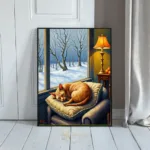 ANI wintery cat in the window 458