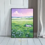 ANI wolf dog laying in field 460