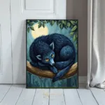 ANI wolf resting on tree branch 470