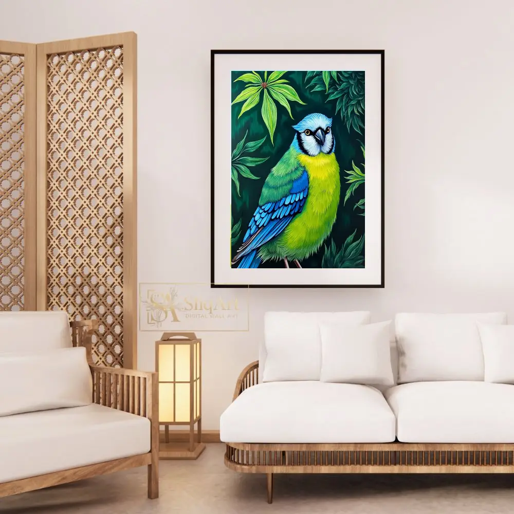 BRD-blue-and-green-parrot-on-leaf-background-048-03 BRD blue and green parrot on leaf background 048