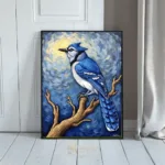 BRD blue and white perched on branch 051